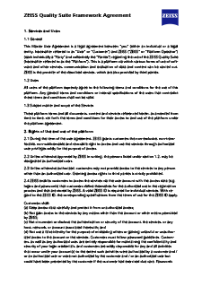 Pregled slike ZEISS Quality Suite Framework Agreement