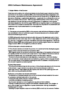 Pregled slike ZEISS Software Maintenance Agreement